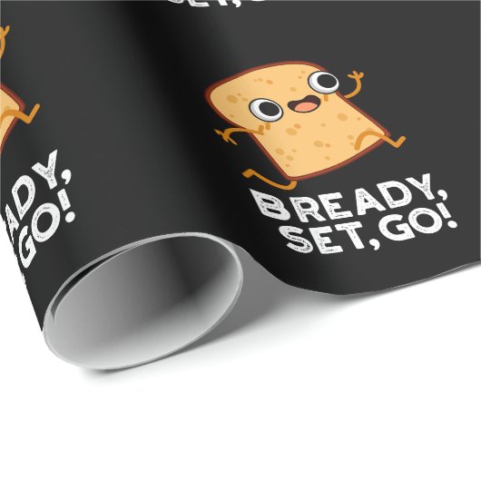 Bready Set Go Funny Running Brot Pun Dark BG Geschenkpapier (Rolleneckpunkt)
