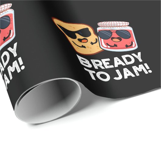 Bready to jam Funny Bread Jam Pun Dark BG Geschenkpapier (Rolleneckpunkt)
