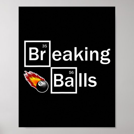 Break Billiard Player Pool Snooker 8 Ball Funny Poster (Vorne)