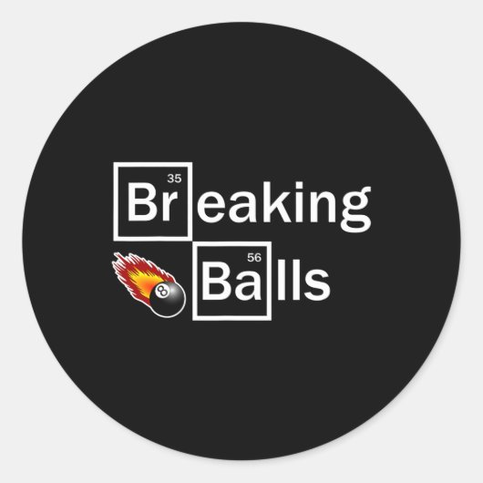 Break Billiard Player Pool Snooker 8 Ball Funny Runder Aufkleber (Vorderseite)