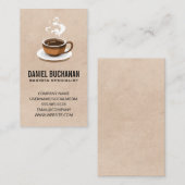 Break Coffee Cup Steaming Visitenkarte (Vorne/Hinten)