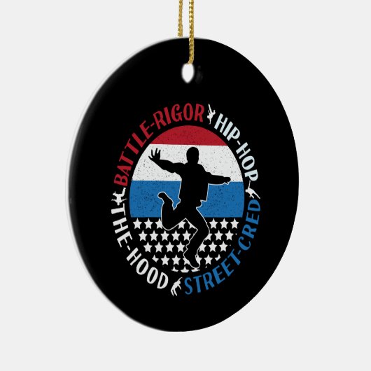 Break Dance Breakdance Angesagt-Hop Boy Keramik Ornament (Rechts)