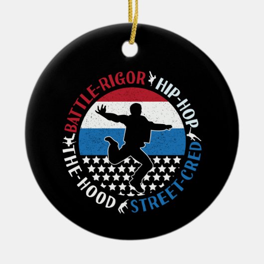 Break Dance Breakdance Angesagt-Hop Boy Keramik Ornament (Vorne)