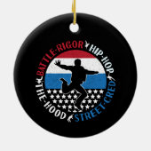 Break Dance Breakdance Angesagt-Hop Boy Keramik Ornament (Hinten)