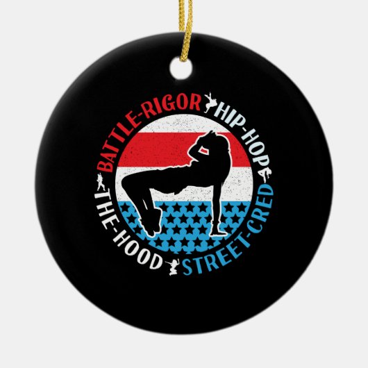 Break Dance Breakdance Angesagt-Hop Dancer Girl Keramik Ornament (Vorne)