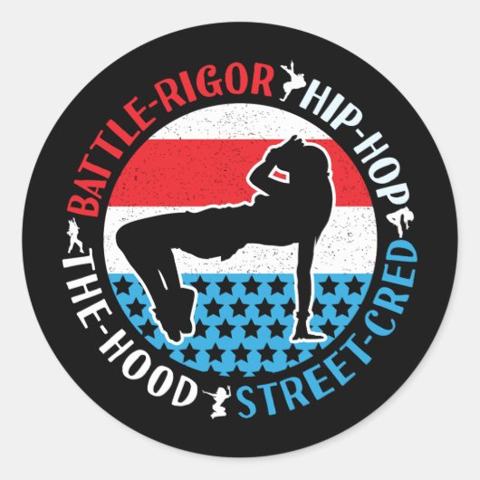 Break Dance Breakdance Angesagt-Hop Dancer Girl Runder Aufkleber (Vorderseite)