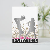 Break Dance School Dico Hip Hop Vip Rose Grau Einladung (Stehend Vorderseite)