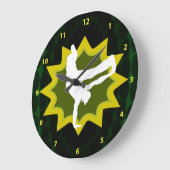 Break Dancer auf Coolem Retro-Hintergrund Große Wanduhr (Winkel)