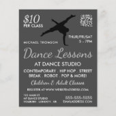 Break Dancer Silhouette, Tanzlei Werbung Flyer (Vorne)