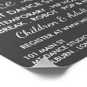 Break Dancer Silhouette, Tanzlei Werbung Poster (Ecke)