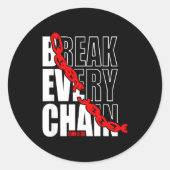 Break Every Chain _ John 8_36 _ Bible Motivational Runder Aufkleber (Vorderseite)
