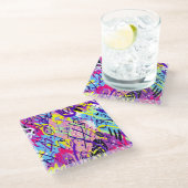 Break Free: Abstrakte Kunst Glasuntersetzer (Schrägansicht)