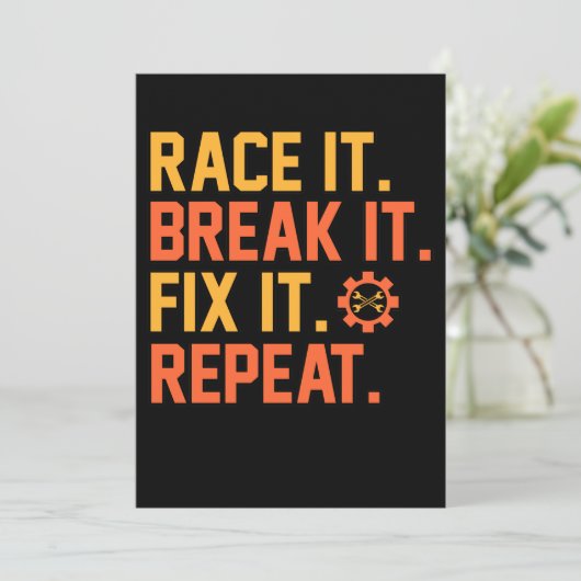 Break It Fix It Car Mechanic Auto Mechanics Work Dankeskarte (Stehend Vorderseite)