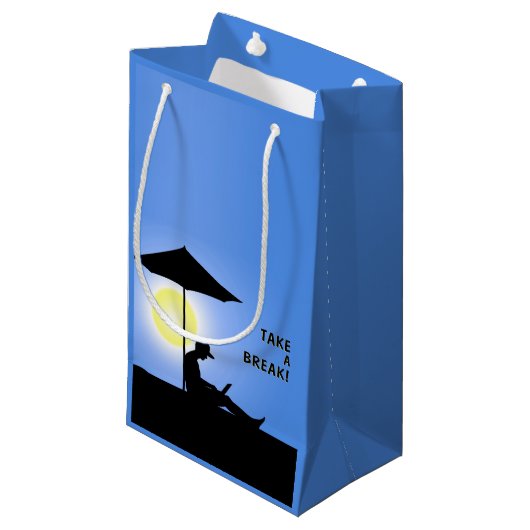 "Break mal!" Kleine Geschenktüte (Vorderseite Schrägansicht)