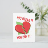 Break mein Herz Postkarte (Stehend Vorderseite)