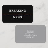 Break News Business Card Visitenkarte (Vorne/Hinten)