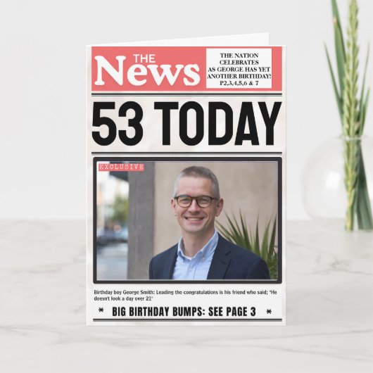 Break News Personalisiert Name Foto Geburtstag Karte (Vorderseite)