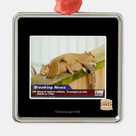 Break News Silbernes Ornament (Vorne)