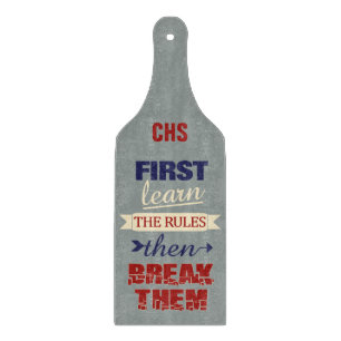 Break Rules custom monogram Schneidbrett Schneidebrett