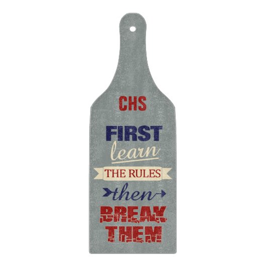 Break Rules custom monogram Schneidbrett Schneidebrett (Vorderseite)