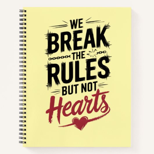 Break Rules, not Hearts: Inspirational Journal Notizblock (Vorderseite)