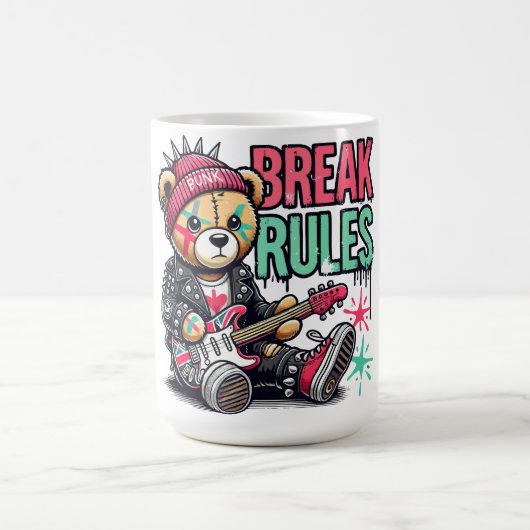 Break Rules Teddy Bear Kaffeetasse (Mittel)