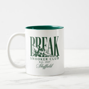Break Snooker Club Sheffield Est 1927 Zweifarbige Tasse