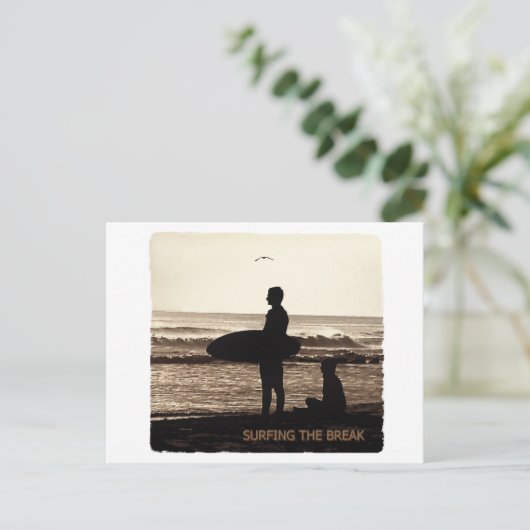 Break surfen postkarte (Stehend Vorderseite)