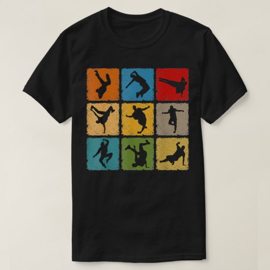 Break tanzen Shirt Bboy Posen Retro Vintag Angesag (Design vorne)