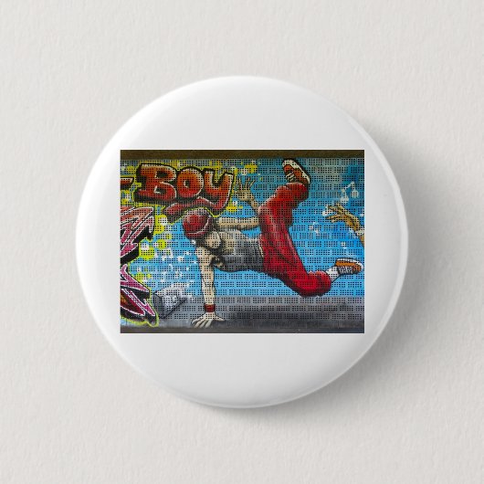 Break Tänzer Graffiti ! Button (Vorderseite)