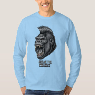 Break the Chains - Fierce Punk Gorilla Graphic T-S T-Shirt