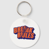 "Break The Rules" Bold Orange Typography Schlüsselanhänger (Vorderseite)
