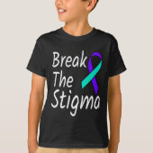 Break the Stigma Suicide Prevention Ribbon Awarene T-Shirt (Vorderseite)