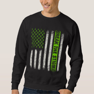 Break The Stigma US Flag Mental Health Awareness M Sweatshirt