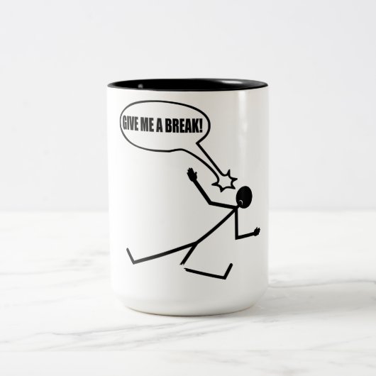 Break Time Stick Man Kaffee Tasse (Mittel)