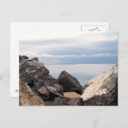 Break Wall am Lake Superior Postkarte (Vorne/Hinten)