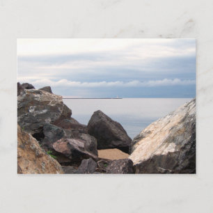 Break Wall am Lake Superior Postkarte