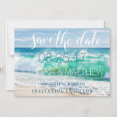 Break Waves Tropical Beach Save the Date Magneteinladung (Vorderseite)