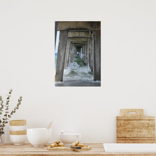 Break Waves unter Neapel Pier Poster (Küche)