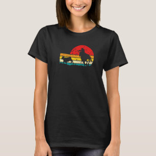 Breakaway-Roping-Cowgirl Retro-Rodeo-Grafik Kalb  T-Shirt