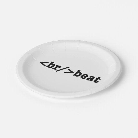 Breakbeat HTML Pappteller (Schrägansicht)