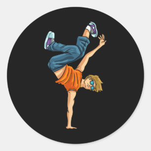 Breakdance Breakdance Shirt Break Hiphop Angesagt Runder Aufkleber