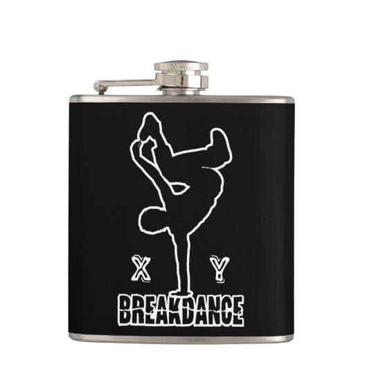 Breakdance custom monogram flask flachmann (Vorderseite)