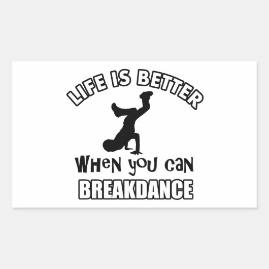Breakdance-Designs Rechteckiger Aufkleber (Vorderseite)