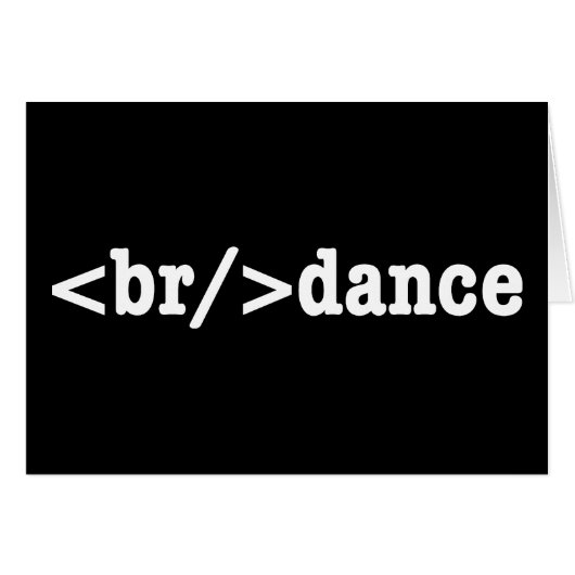 Breakdance HTML Code Grußkarte (Vorderseite (Horizontal))