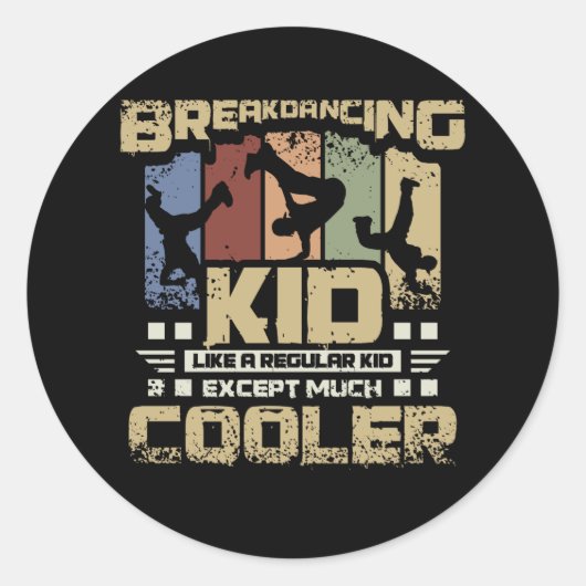 Breakdance Kid Runder Aufkleber (Vorderseite)