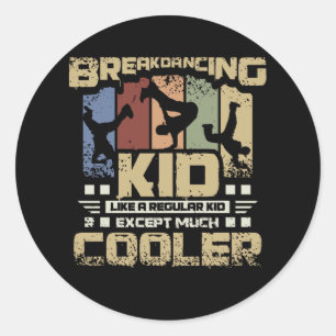 Breakdance Kid Runder Aufkleber