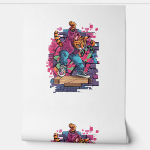 Breakdance Meow - Urban Graffiti Cat Dance Tapete