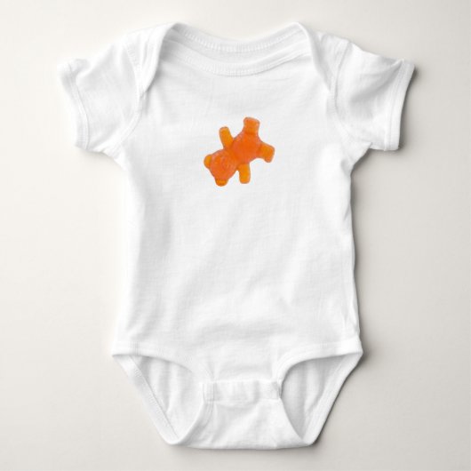 Breakdance Orange Gummibär - Süß und cool Baby Strampler (Vorderseite)