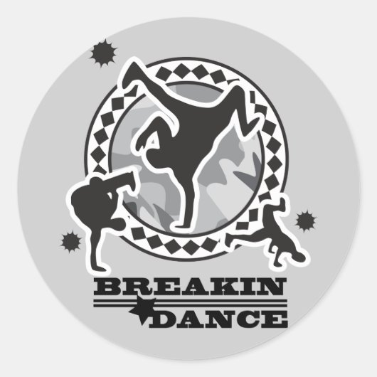 Breakdance Runder Aufkleber (Vorderseite)